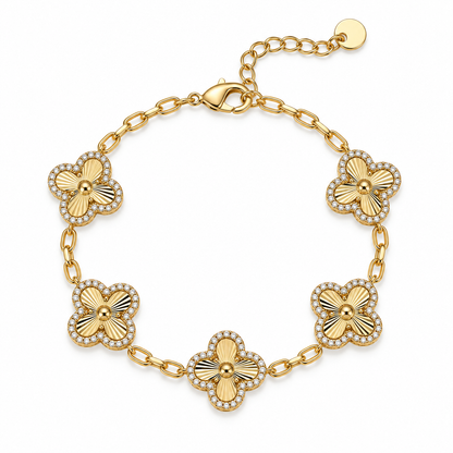 14K Gold Plated Clover Bracelet